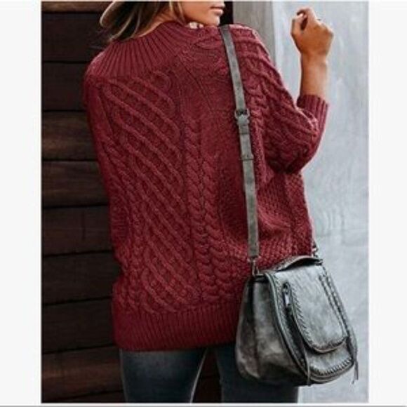 NEW Plus Size Cable Knit Chunky Sweater - Picture 7 of 8